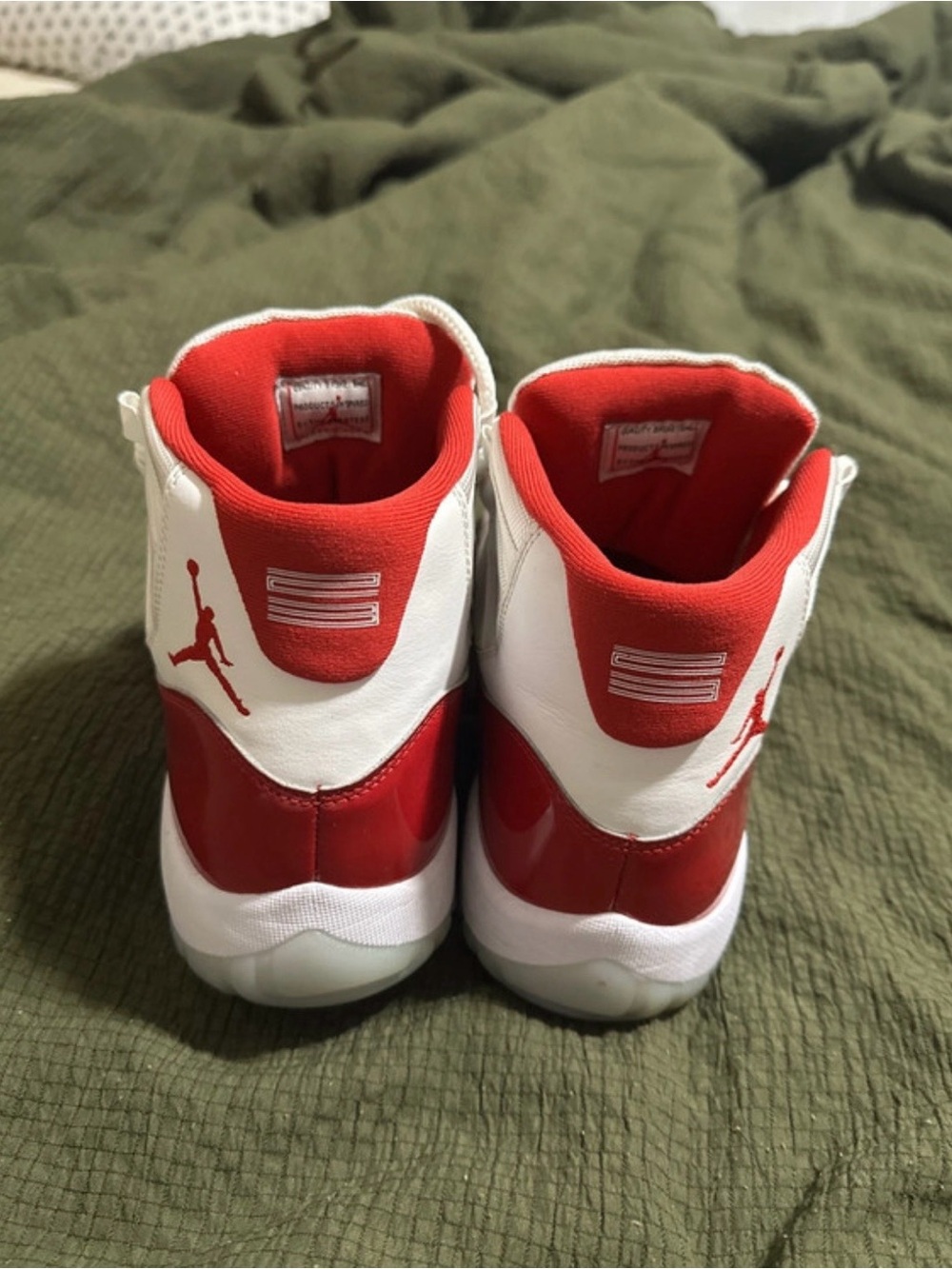 Jordan men High-Top Sneakers in Red and White - Picture 3 of 5